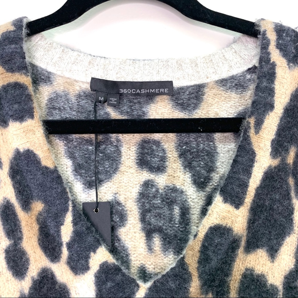 360 Cashmere Geraldine Sweater Leopard Size M - Picture 4 of 13